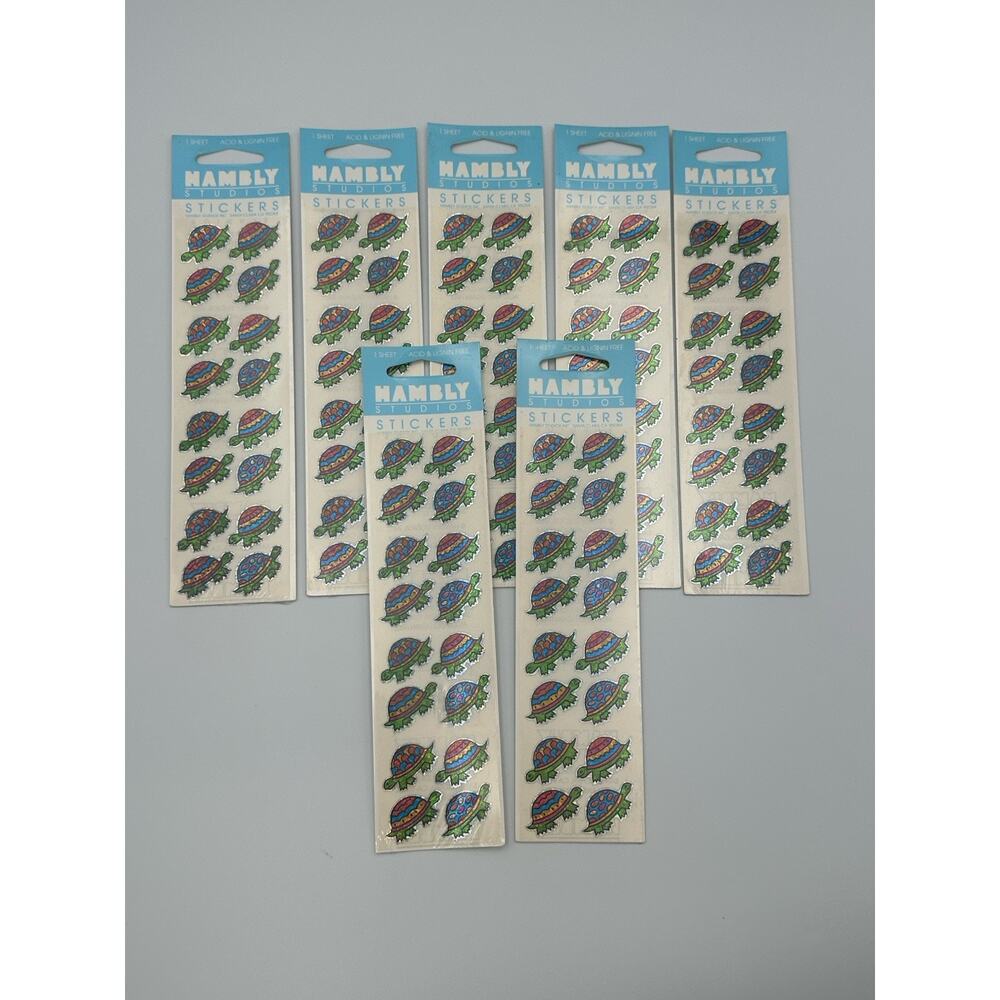 Vintage Hambly Turtle Stickers 7 Sealed Packs 1980s Foil Rainbow Holographic